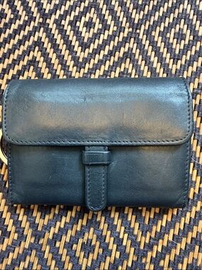 Vintage Coach blk and mahogany courier multi function case wallet keychain ITALY